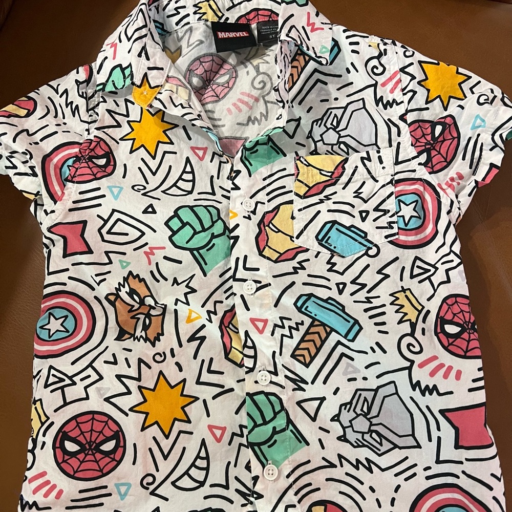 Marvel Icons Toddler Woven Button-Up - BoxLunch Exclusive size 5T